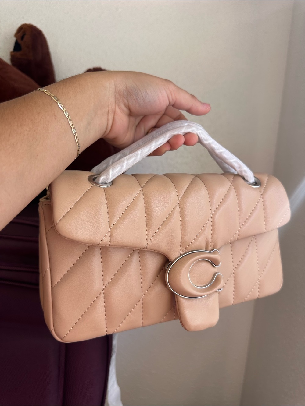 Coach Quilted Shoulder Bag in Blush Pink